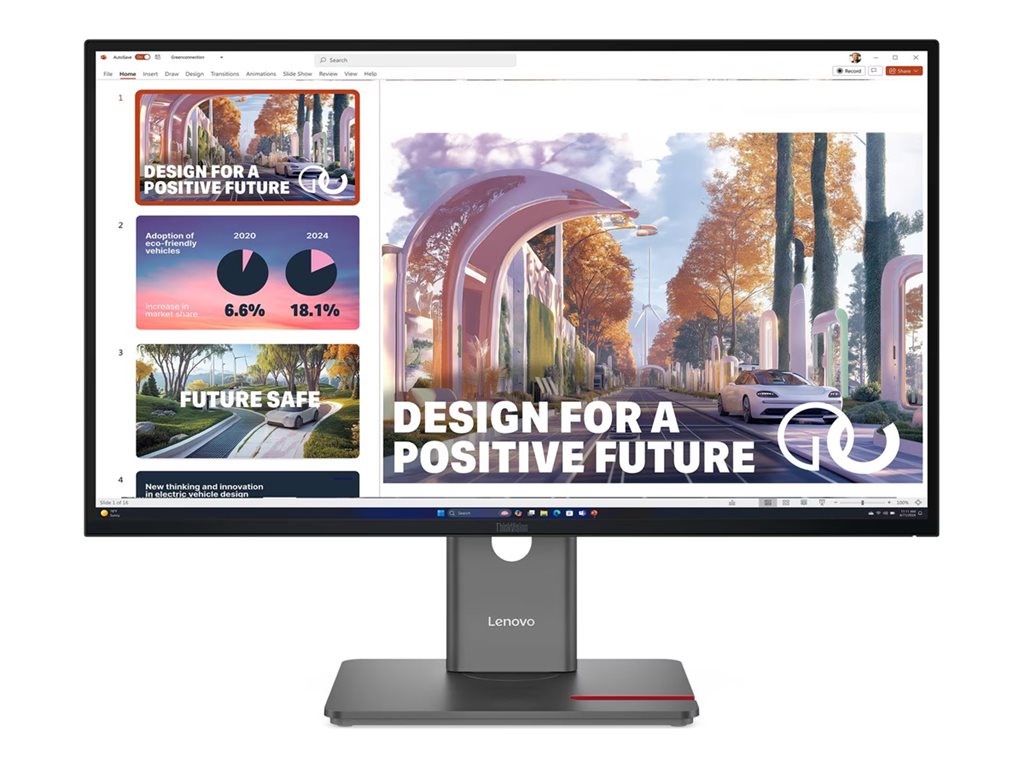 Lenovo ThinkVision P27QD-40 - LED-Monitor - 68.6 cm (27") - 2560 x 1440 QHD @ 120 Hz - IPS - 350 cd / m² - 1500:1 - 4 ms - HDMI, DisplayPort, USB-C - Raven Black